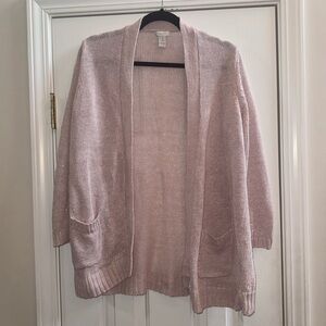 Chico's Light Pink Open-Front Cardigan